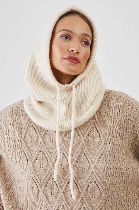 Dámska kukla s prímesou vlny, melanžová, béžová farba