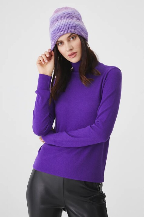 Czapka z domieszką wełny  beanie  kolor multicolor