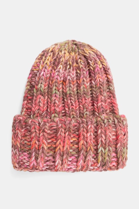 Czapka z domieszką wełny damska beanie kolor multicolor