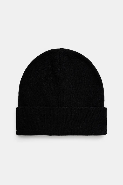 Czapka z domieszką wełny męska beanie kolor czarny