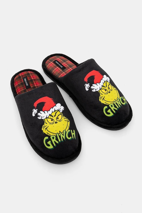 Kapcie męskie świąteczne Grinch kolor czarny