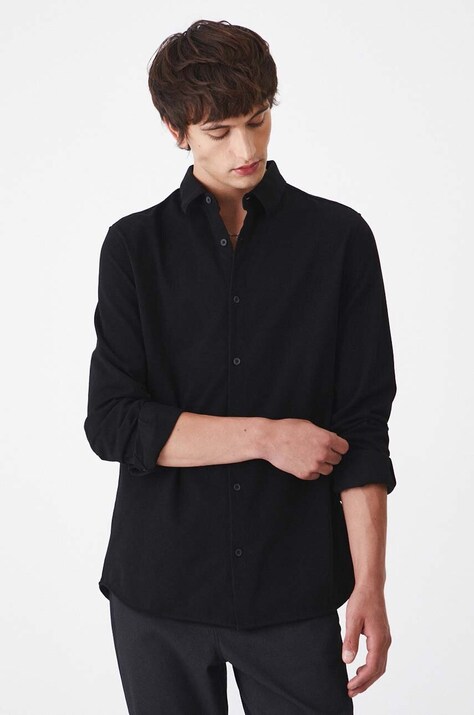 Koszula męska z kołnierzykiem klasycznym kolor czarny