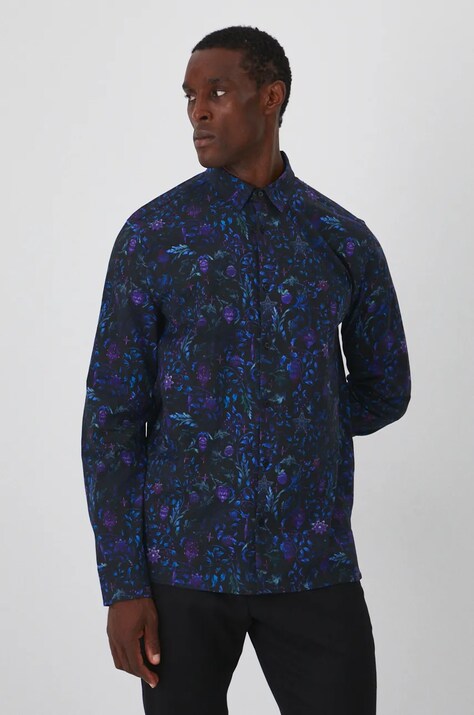 Koszula męska z kołnierzykiem wzorzysta  kolor multicolor