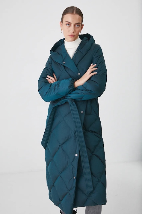 Medicine palton de puf culoarea verde, de iarna