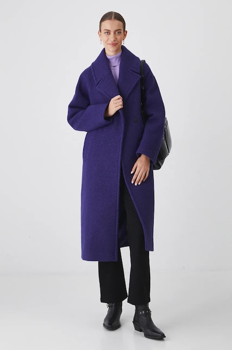 Kabát dámský se strukturou fialová barva