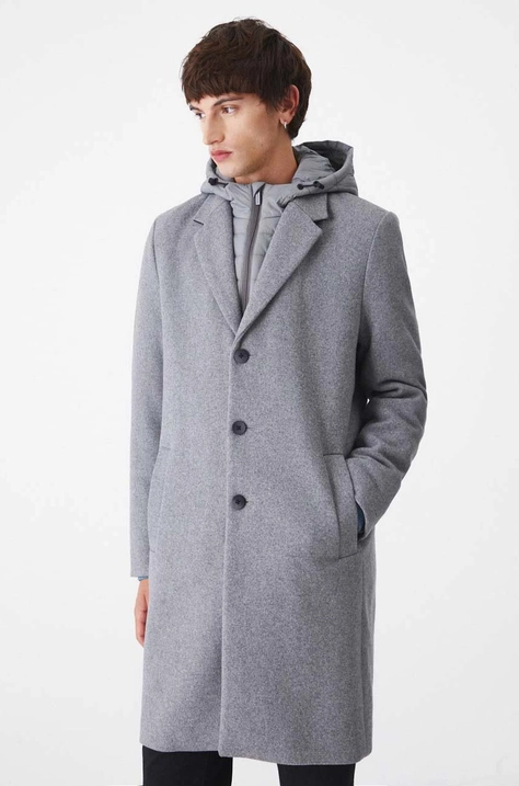 Medicine cappotto con aggiunta di lana uomo colore grigio