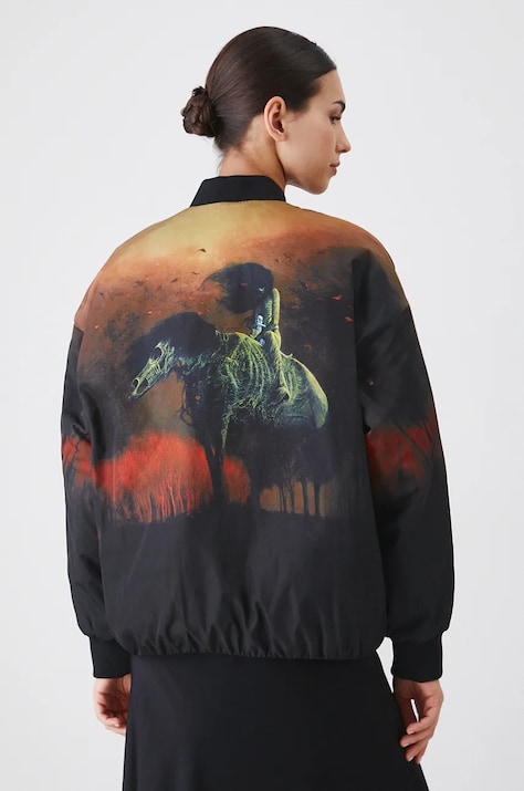 Medicine geaca bomber femei, culoarea negru, de tranzitie