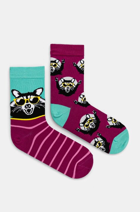 Skarpetki bawełniane damskie w szopy (2-pack) kolor multicolor