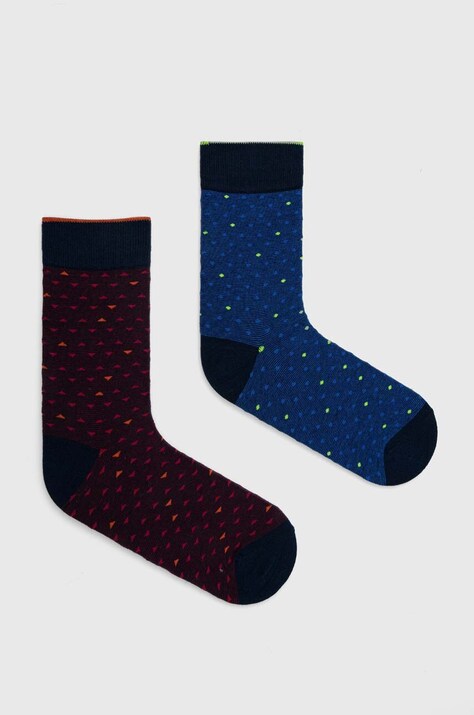 Skarpetki bawełniane męskie wzorzyste (2-pack) kolor multicolor