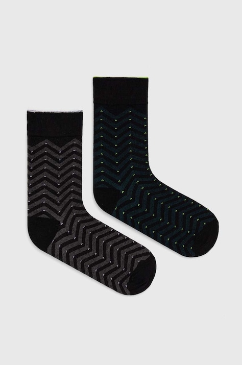 Skarpetki bawełniane męskie wzorzyste (2-pack) kolor multicolor