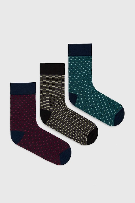 Skarpetki bawełniane męskie wzorzyste (3-pack) kolor multicolor