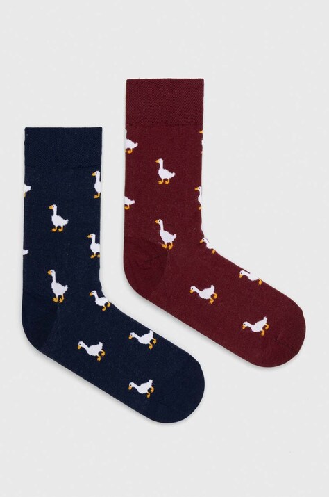 Skarpetki bawełniane męskie w gąski (2-pack) kolor multicolor