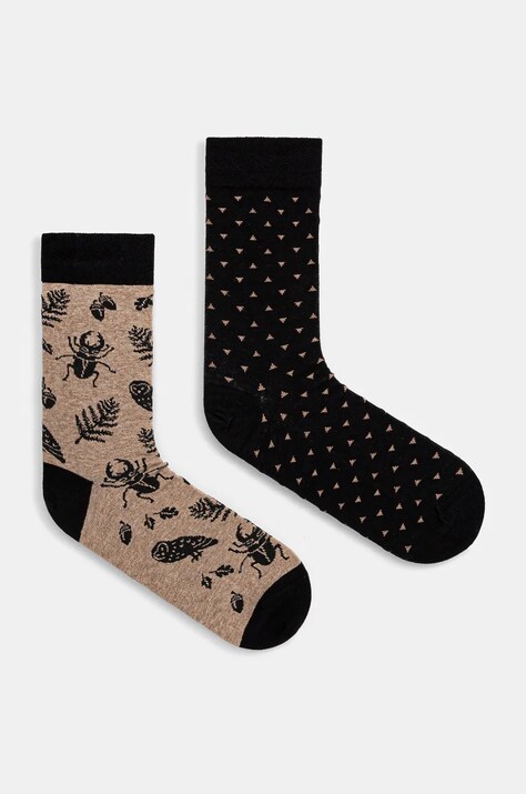 Skarpetki bawełniane męskie wzorzyste (2-pack) kolor multicolor