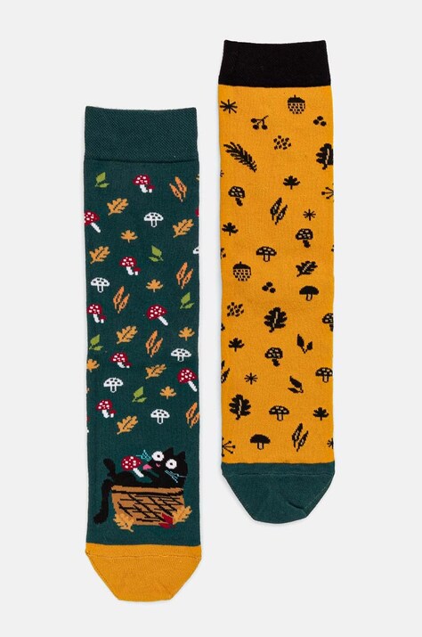 Skarpetki bawełniane męskie wzorzyste (2-pack) kolor multicolor