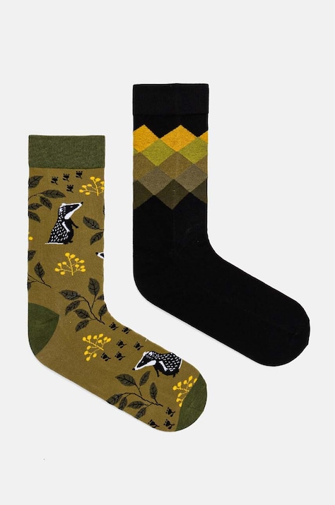 Skarpetki bawełniane męskie wzorzyste (2-pack) kolor multicolor
