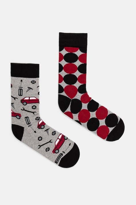 Skarpetki bawełniane męskie w samochody (2-pack) kolor multicolor