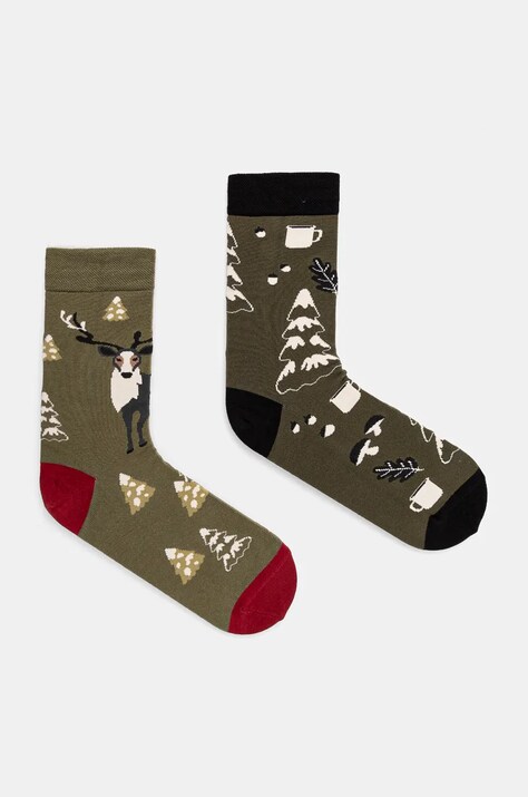Skarpetki bawełniane męskie wzorzyste (2-pack) kolor multicolor
