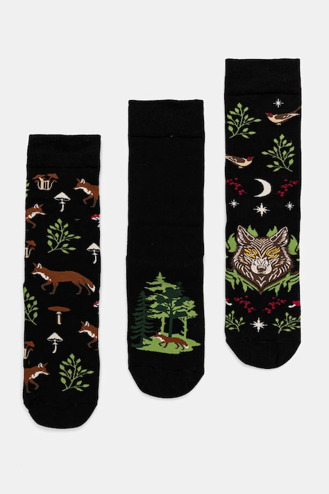 Skarpetki bawełniane męskie wzorzyste (3-pack) kolor multicolor