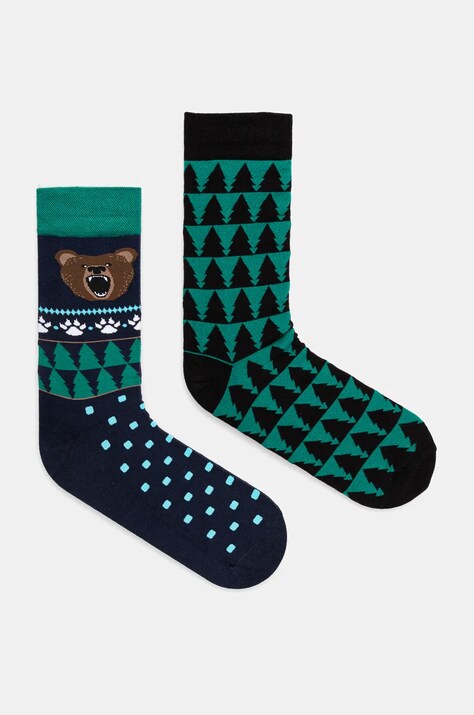 Skarpetki bawełniane męskie wzorzyste (2-pack) kolor multicolor