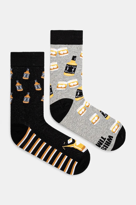 Skarpetki bawełniane męskie wzorzyste (2-pack) kolor multicolor
