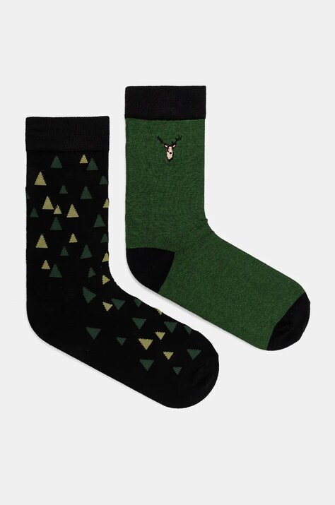 Skarpetki bawełniane męskie wzorzyste (2-pack) kolor multicolor