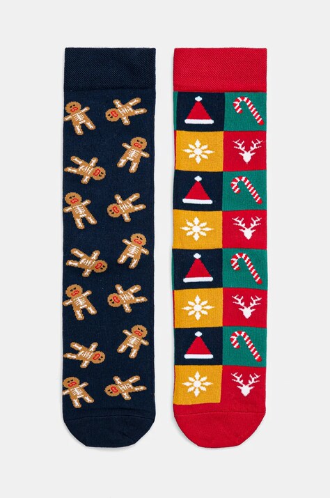Skarpetki bawełniane męskie świąteczne (2-pack) kolor multicolor
