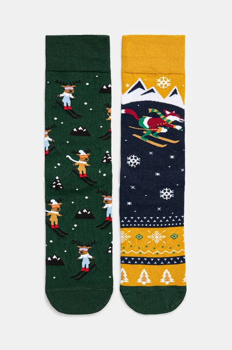 Skarpetki bawełniane męskie świąteczne (2-pack) kolor multicolor