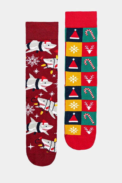 Skarpetki bawełniane męskie świąteczne (2-pack) kolor multicolor