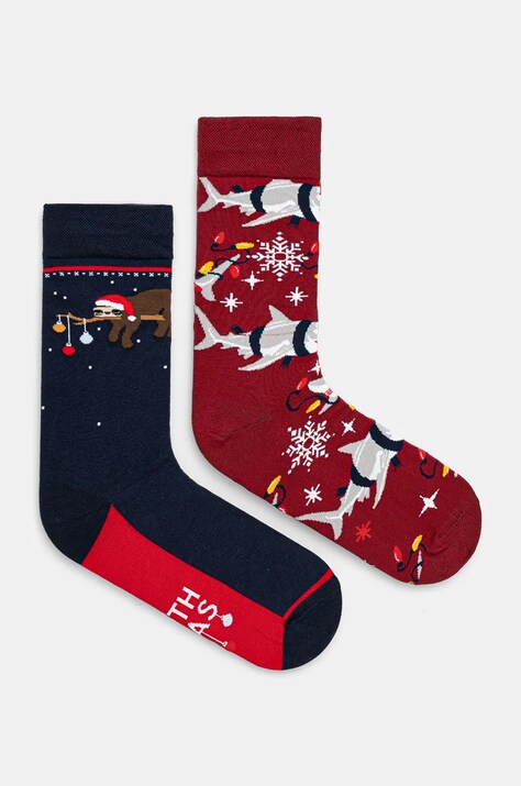 Skarpetki bawełniane męskie świąteczne (2-pack) kolor multicolor