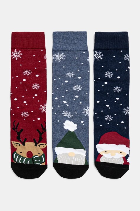 Skarpetki bawełniane męskie świąteczne (3-pack) kolor multicolor