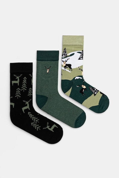Skarpetki bawełniane męskie z motywem zwierzęcym (3-pack) kolor multicolor