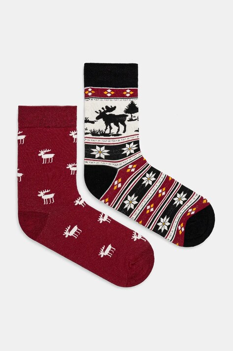 Skarpetki bawełniane męskie świąteczne (2-pack) kolor multicolor