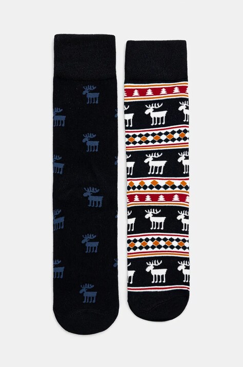 Skarpetki bawełniane męskie świąteczne (2-pack) kolor multicolor