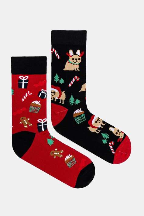 Skarpetki bawełniane męskie świąteczne (2-pack) kolor multicolor