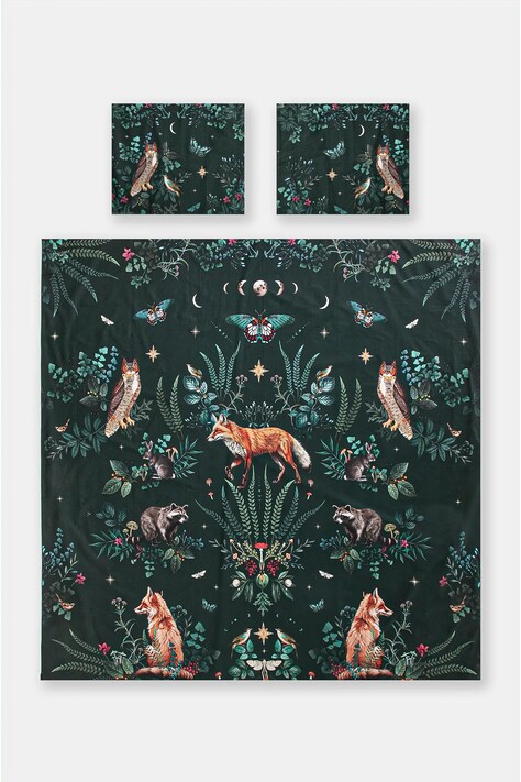Komplet pościeli bawełnianej wzorzystej 200 x 200 cm kolor multicolor