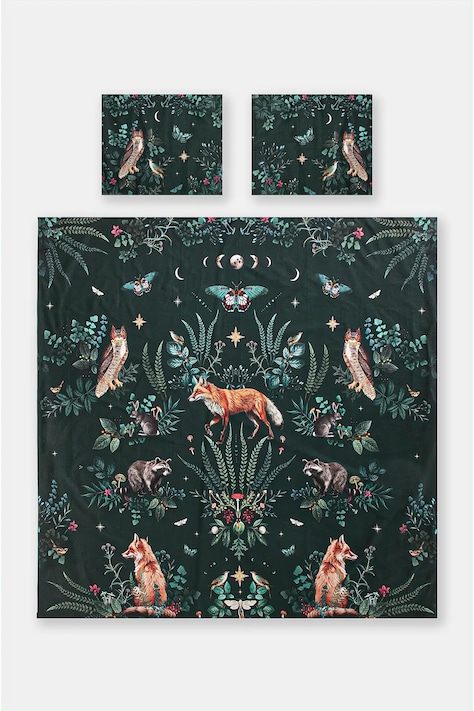 Komplet pościeli bawełnianej wzorzystej 200 x 200 cm kolor multicolor
