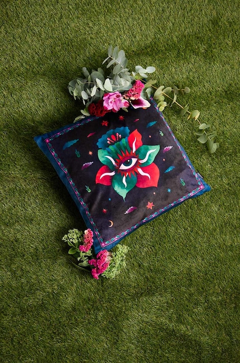 Poszewka dekoracyjna na poduszkę wzorzysta 45 x 45 cm kolor multicolor
