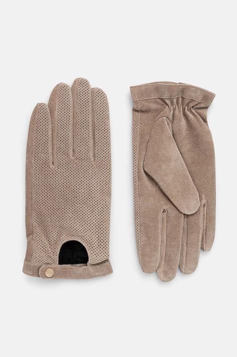 Rękawiczki zamszowe damskie kolor beżowy