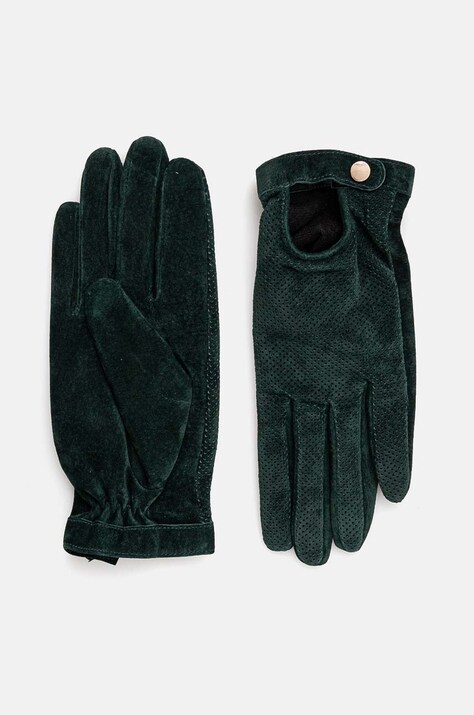 Rękawiczki zamszowe damskie kolor turkusowy