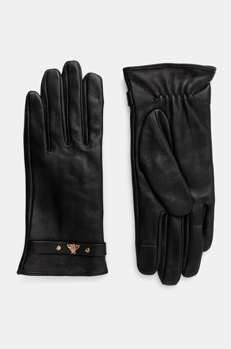 Rękawiczki skórzane damskie kolor czarny