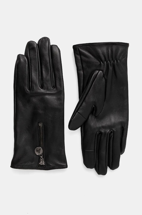 Rękawiczki skórzane damskie kolor czarny