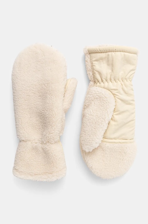 Rękawiczki damskie ze sztucznym futerkiem kolor beżowy