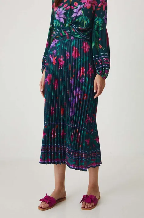 Spódnica damska maxi plisowana wzorzysta kolor multicolor