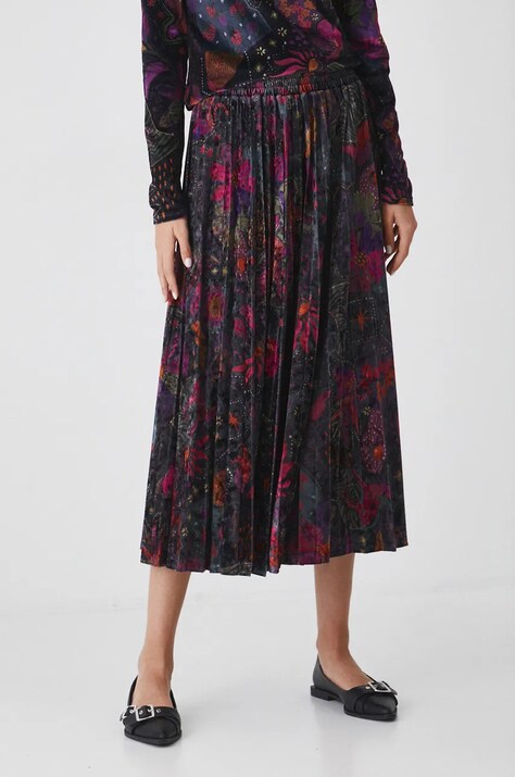 Spódnica damska midi plisowana kolor multicolor