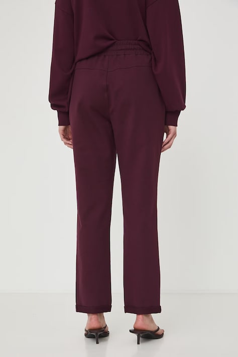 Medicine pantaloni de trening pentru femei din bumbac cu elastan burgunzi