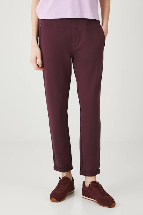 Medicine pantaloni donna colore granata