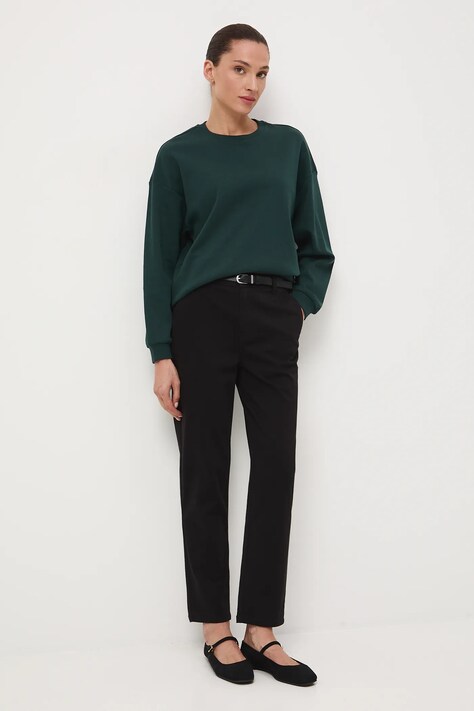 Kalhoty Medicine dámské, černá barva, střih chinos, medium waist