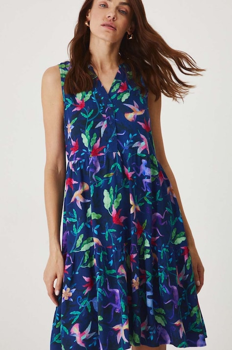 Šaty dámske mini so vzorom tmavomodrá farba