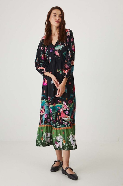 Sukienka damska maxi wzorzysta kolor multicolor