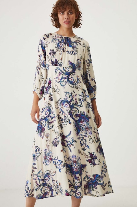 Сукня Medicine колір бежевий midi розкльошена